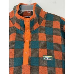 LL‎ Bean Snap Fleece Sweater Pullover Men's XLT Slightly Fitted